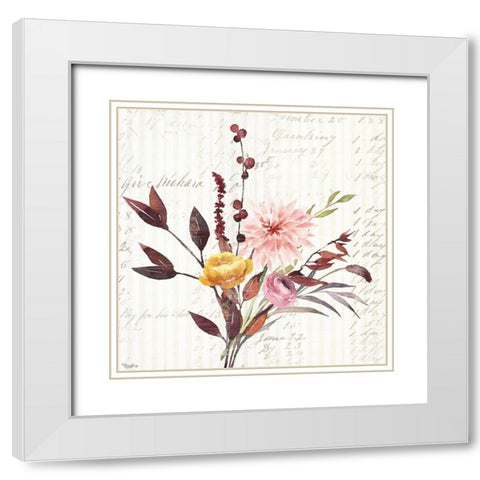 Wild Floral 1 White Modern Wood Framed Art Print with Double Matting by Louise, Gigi