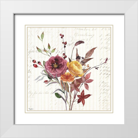 Wild Floral 2 White Modern Wood Framed Art Print with Double Matting by Louise, Gigi