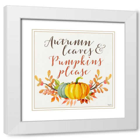 Leaves Please White Modern Wood Framed Art Print with Double Matting by Louise, Gigi