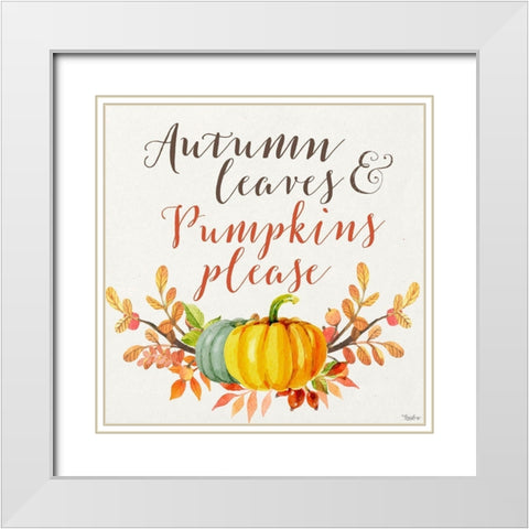 Leaves Please White Modern Wood Framed Art Print with Double Matting by Louise, Gigi