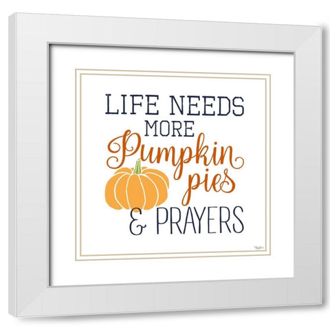 Pies Prayers 2 White Modern Wood Framed Art Print with Double Matting by Louise, Gigi