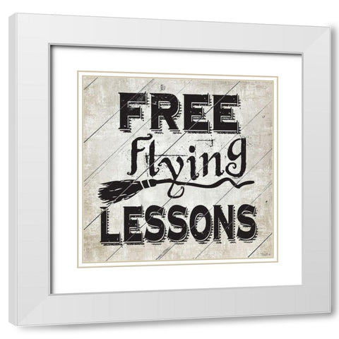 Free Flying Lessons White Modern Wood Framed Art Print with Double Matting by Louise, Gigi