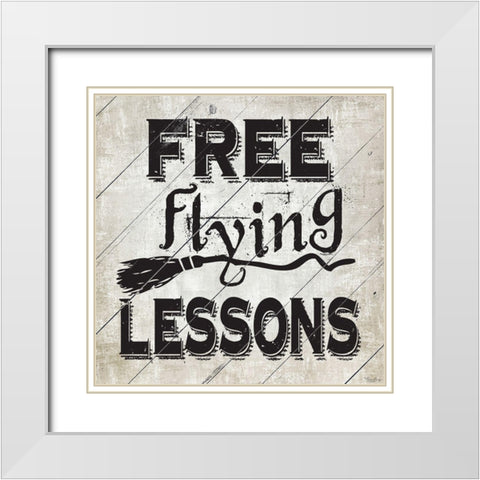 Free Flying Lessons White Modern Wood Framed Art Print with Double Matting by Louise, Gigi