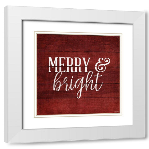 Merry Red White Modern Wood Framed Art Print with Double Matting by Louise, Gigi