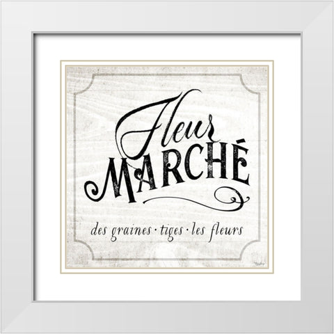 Fleur Marche White Modern Wood Framed Art Print with Double Matting by Louise, Gigi