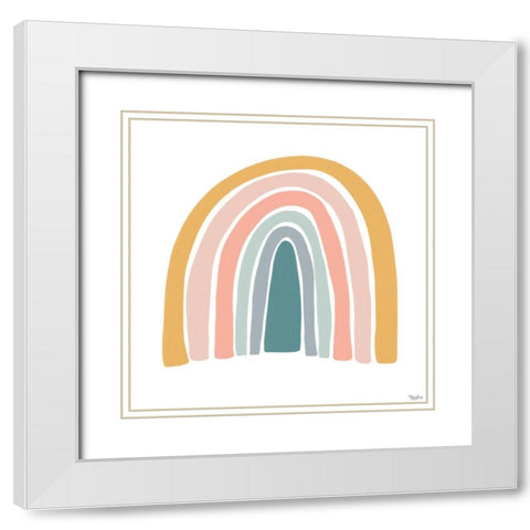 Colorful Rainbow White Modern Wood Framed Art Print with Double Matting by Louise, Gigi