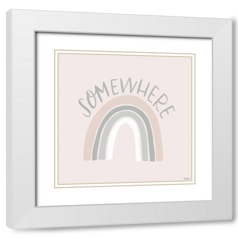 Somewhere Rainbow White Modern Wood Framed Art Print with Double Matting by Louise, Gigi