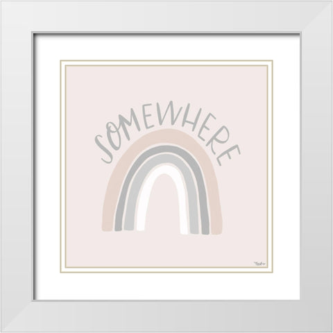 Somewhere Rainbow White Modern Wood Framed Art Print with Double Matting by Louise, Gigi