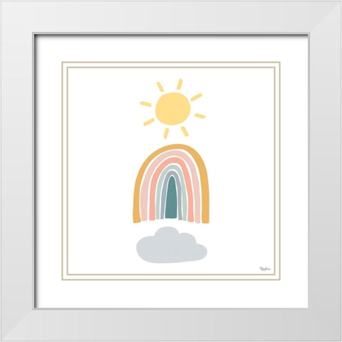 Rainbow Sunshine White Modern Wood Framed Art Print with Double Matting by Louise, Gigi