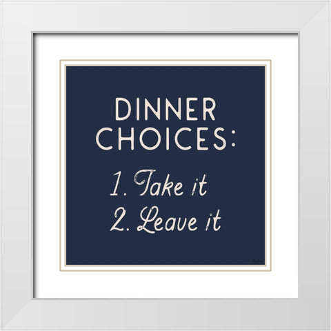 Dinner Choices White Modern Wood Framed Art Print with Double Matting by Louise, Gigi