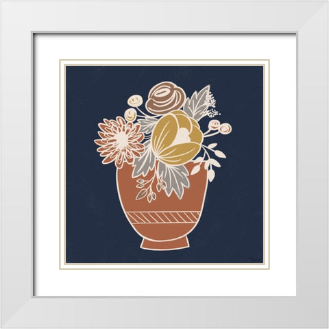 Fall Floral 1 White Modern Wood Framed Art Print with Double Matting by Louise, Gigi