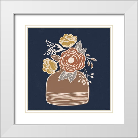 Fall Floral 2 White Modern Wood Framed Art Print with Double Matting by Louise, Gigi