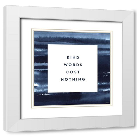 Kind Words White Modern Wood Framed Art Print with Double Matting by Louise, Gigi
