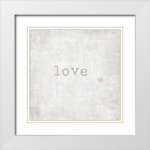 Love Heart White Modern Wood Framed Art Print with Double Matting by Louise, Gigi