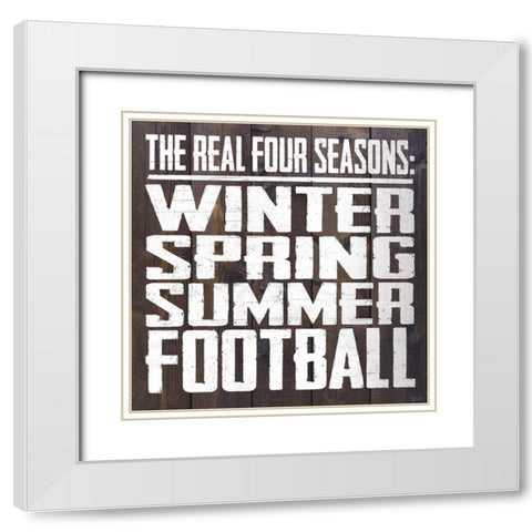 Four Seasons White Modern Wood Framed Art Print with Double Matting by Louise, Gigi