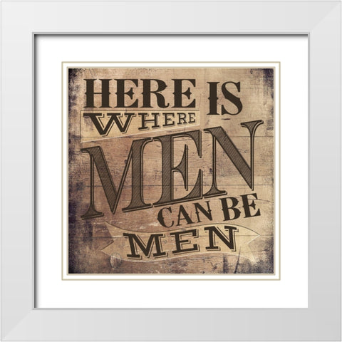 Men Can Be White Modern Wood Framed Art Print with Double Matting by Louise, Gigi