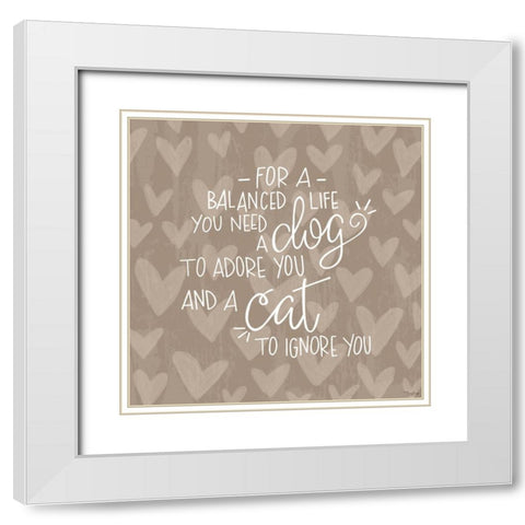 Dog Cat White Modern Wood Framed Art Print with Double Matting by Louise, Gigi