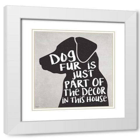 Dog Fur White Modern Wood Framed Art Print with Double Matting by Louise, Gigi