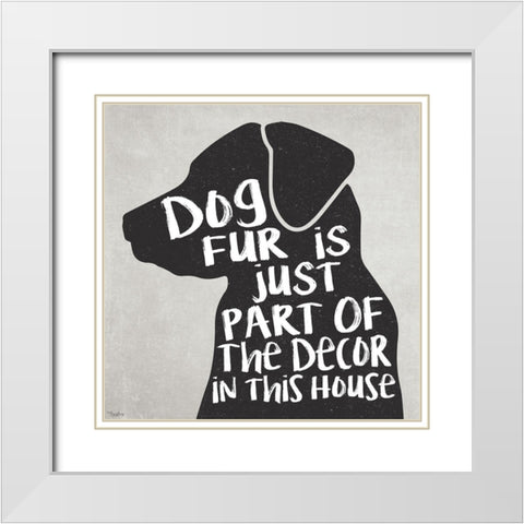 Dog Fur White Modern Wood Framed Art Print with Double Matting by Louise, Gigi
