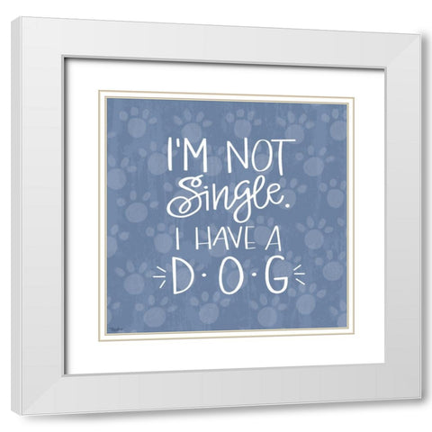 Single Dog White Modern Wood Framed Art Print with Double Matting by Louise, Gigi