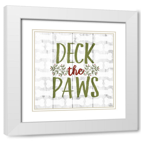 Deck Paws White Modern Wood Framed Art Print with Double Matting by Louise, Gigi