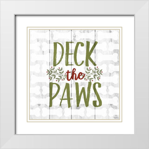 Deck Paws White Modern Wood Framed Art Print with Double Matting by Louise, Gigi