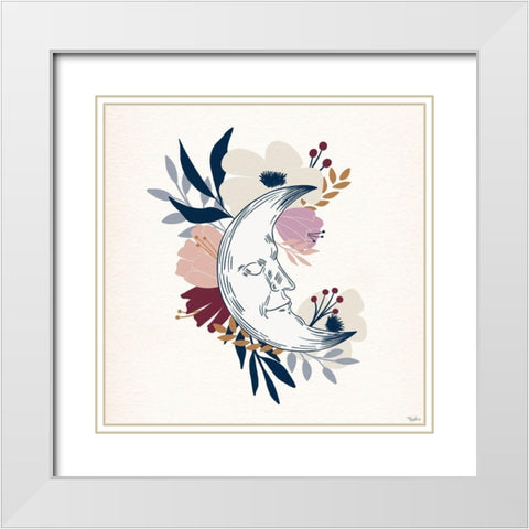 Moon Flower White Modern Wood Framed Art Print with Double Matting by Louise, Gigi