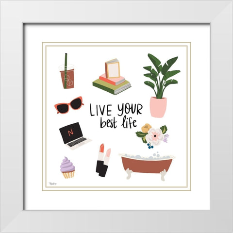 Best Life White Modern Wood Framed Art Print with Double Matting by Louise, Gigi