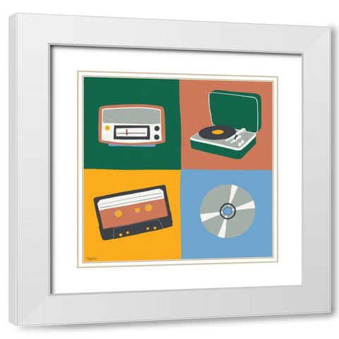 Music Stuff White Modern Wood Framed Art Print with Double Matting by Louise, Gigi