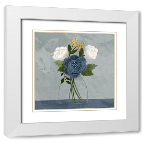 Flowers 1 White Modern Wood Framed Art Print with Double Matting by Louise, Gigi