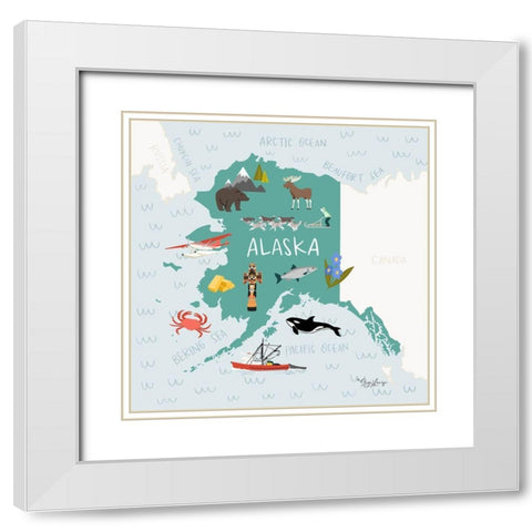 Alaska White Modern Wood Framed Art Print with Double Matting by Louise, Gigi