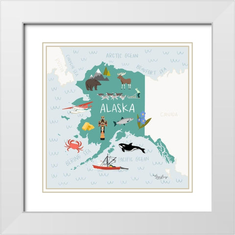 Alaska White Modern Wood Framed Art Print with Double Matting by Louise, Gigi