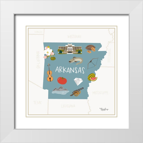 Arkansas White Modern Wood Framed Art Print with Double Matting by Louise, Gigi