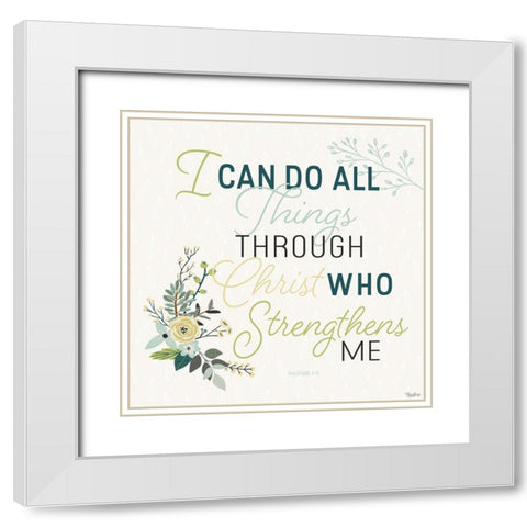 She Strength White Modern Wood Framed Art Print with Double Matting by Louise, Gigi