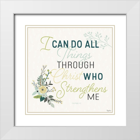 She Strength White Modern Wood Framed Art Print with Double Matting by Louise, Gigi