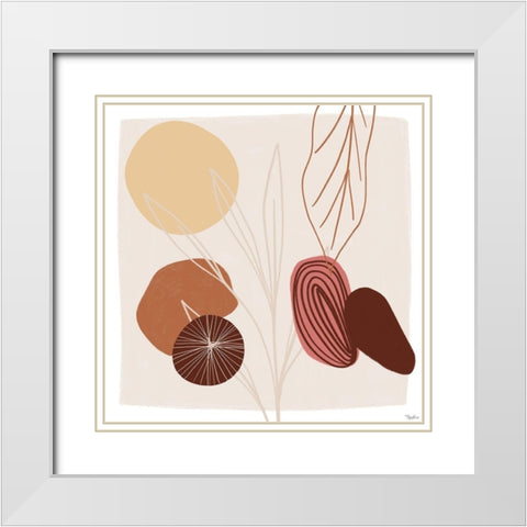 Earthen Abstract White Modern Wood Framed Art Print with Double Matting by Louise, Gigi