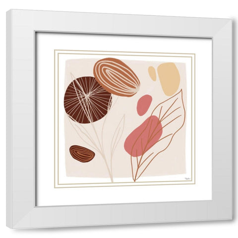 Earthen Abstract 2 White Modern Wood Framed Art Print with Double Matting by Louise, Gigi