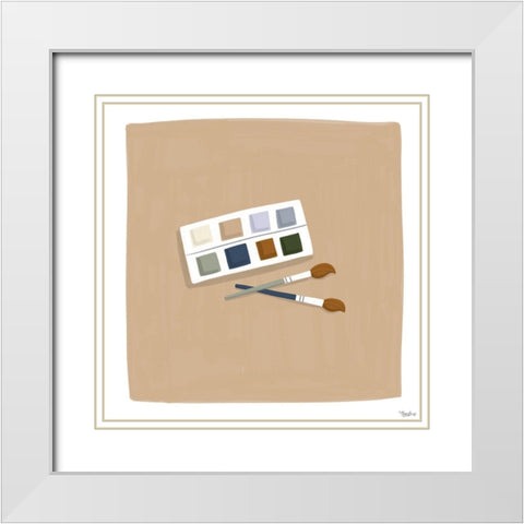 Paint White Modern Wood Framed Art Print with Double Matting by Louise, Gigi