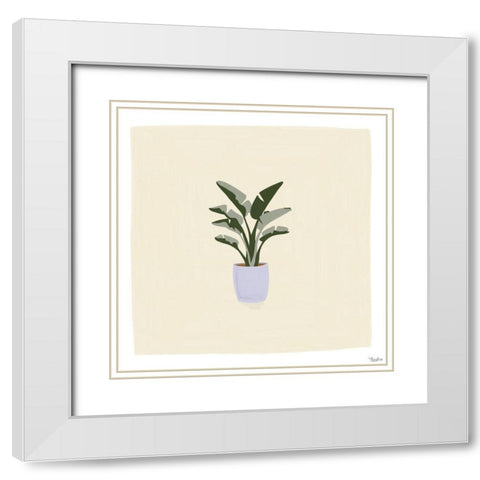 Plant White Modern Wood Framed Art Print with Double Matting by Louise, Gigi