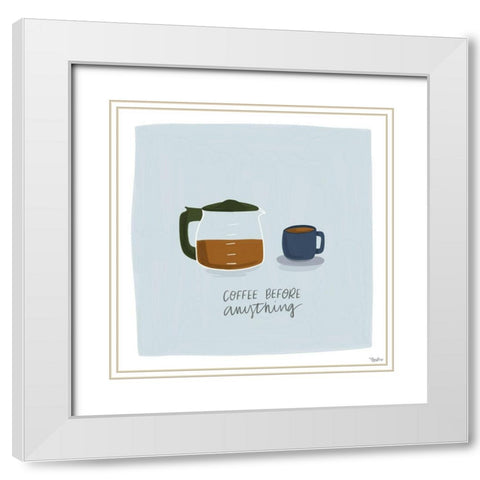 Coffee White Modern Wood Framed Art Print with Double Matting by Louise, Gigi
