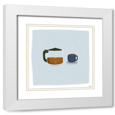 Coffee White Modern Wood Framed Art Print with Double Matting by Louise, Gigi