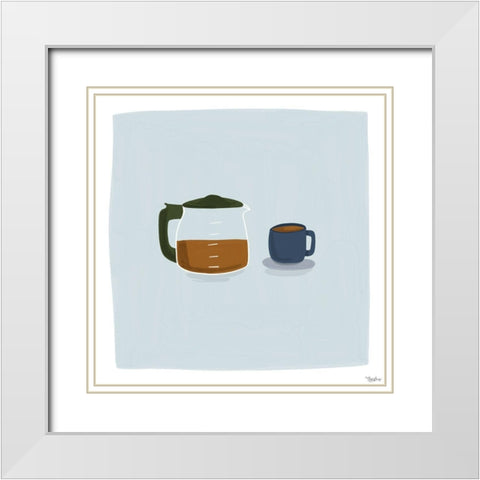 Coffee White Modern Wood Framed Art Print with Double Matting by Louise, Gigi