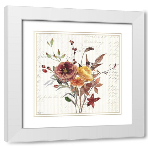 Wild Floral 2 Fall White Modern Wood Framed Art Print with Double Matting by Louise, Gigi