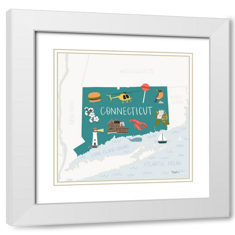 Connecticut White Modern Wood Framed Art Print with Double Matting by Louise, Gigi