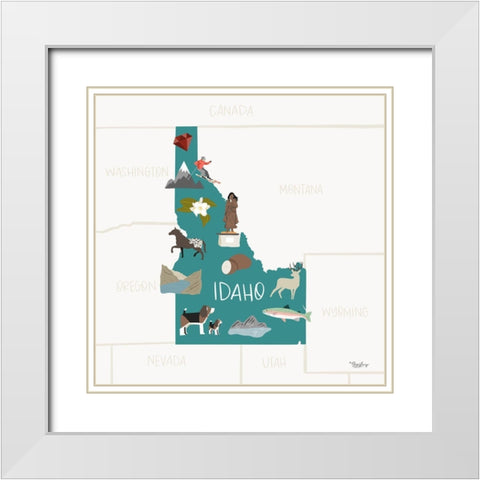Idaho White Modern Wood Framed Art Print with Double Matting by Louise, Gigi
