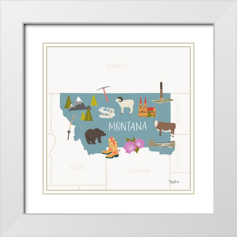 Montana White Modern Wood Framed Art Print with Double Matting by Louise, Gigi
