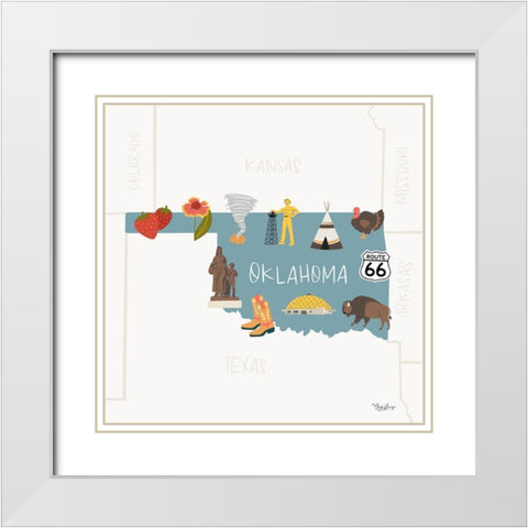 Oklahoma White Modern Wood Framed Art Print with Double Matting by Louise, Gigi