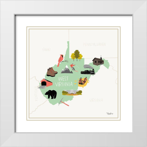 West Virginia White Modern Wood Framed Art Print with Double Matting by Louise, Gigi