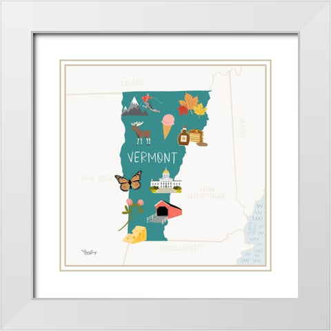 Vermont White Modern Wood Framed Art Print with Double Matting by Louise, Gigi