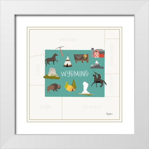 Wyoming White Modern Wood Framed Art Print with Double Matting by Louise, Gigi